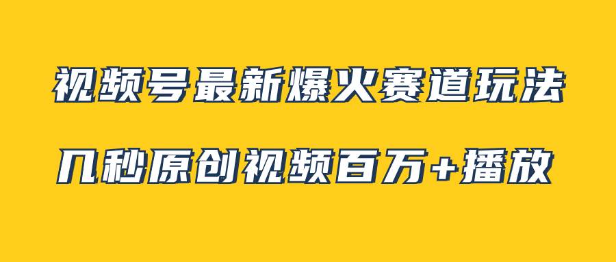 视频号最新爆火赛道玩法，几秒视频可达百万播放，小白即可操作（附素材）创业之家-网创项目资源站-副业项目-创业项目-搞钱项目创业之家