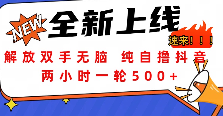 解放双手无脑 纯自撸抖音 两小时一轮500+创业之家-网创项目资源站-副业项目-创业项目-搞钱项目创业之家
