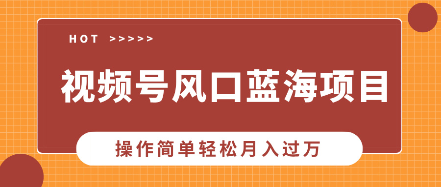 视频号风口蓝海项目，中老年人的流量密码，操作简单轻松月入过万创业之家-网创项目资源站-副业项目-创业项目-搞钱项目创业之家
