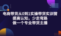 电商带货从0到1实操带货实训营:提高认知,少走弯路,做一个专业带货主播创业之家-网创项目资源站-副业项目-创业项目-搞钱项目创业之家