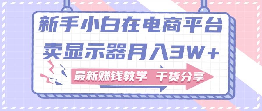 新手小白如何做到在电商平台卖显示器月入3W+，最新赚钱教学干货分享创业之家-网创项目资源站-副业项目-创业项目-搞钱项目创业之家