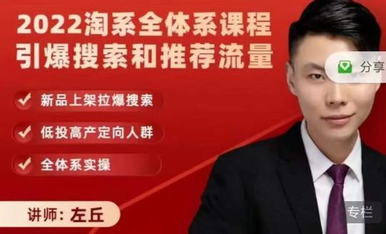 2022淘系全体系课程引爆搜索和推荐流量，新品上架拉爆搜索创业之家-网创项目资源站-副业项目-创业项目-搞钱项目创业之家