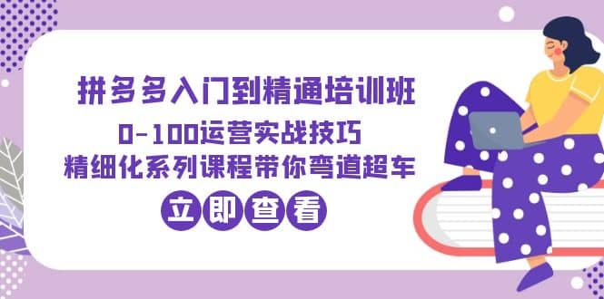 2023拼多多入门到精通培训班：0-100运营实战技巧 精细化系列课带你弯道超车创业之家-网创项目资源站-副业项目-创业项目-搞钱项目创业之家