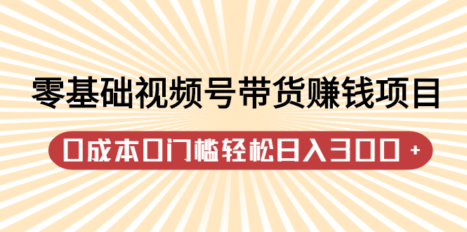 零基础视频号带货赚钱项目，0成本0门槛轻松日入300+【视频教程】创业之家-网创项目资源站-副业项目-创业项目-搞钱项目创业之家