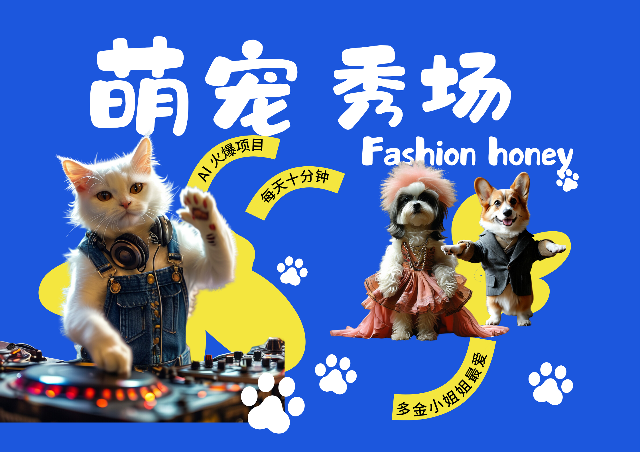 酷飒动物跳舞走秀  时尚喵FASHION汪 多金小姐姐最爱的 轻松月入破万创业之家-网创项目资源站-副业项目-创业项目-搞钱项目创业之家