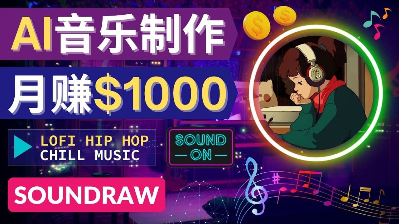 无需任何音乐基础： 使用AI软件制作Lofi Hip Hop Chill Music 月赚1000美元创业之家-网创项目资源站-副业项目-创业项目-搞钱项目创业之家