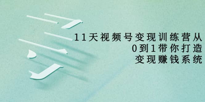 好望角·11天视频号变现训练营，从0到1打造变现赚钱系统（价值398）创业之家-网创项目资源站-副业项目-创业项目-搞钱项目创业之家