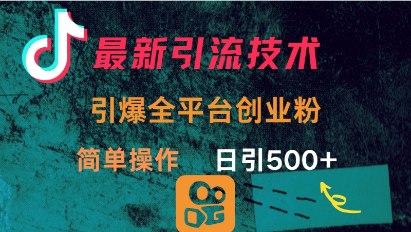 最新引流方法，引爆全平台创业粉操作简单，日引300＋创业之家-网创项目资源站-副业项目-创业项目-搞钱项目创业之家
