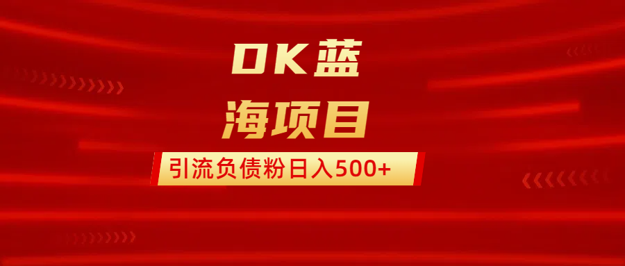 DK蓝海项目  通过，抖音，快手，小红书，引流负债粉日入500+创业之家-网创项目资源站-副业项目-创业项目-搞钱项目创业之家