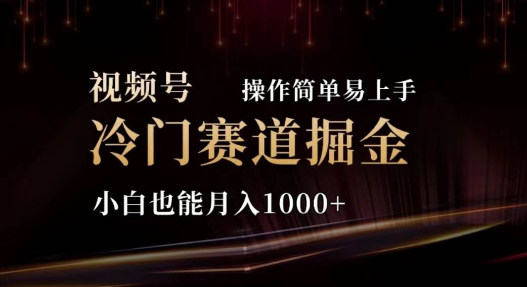 2024视频号冷门赛道掘金，操作简单轻松上手，小白也能月入1000+创业之家-网创项目资源站-副业项目-创业项目-搞钱项目创业之家