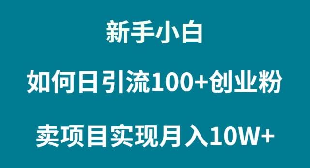 新手小白如何通过卖项目实现月入10W+创业之家-网创项目资源站-副业项目-创业项目-搞钱项目创业之家