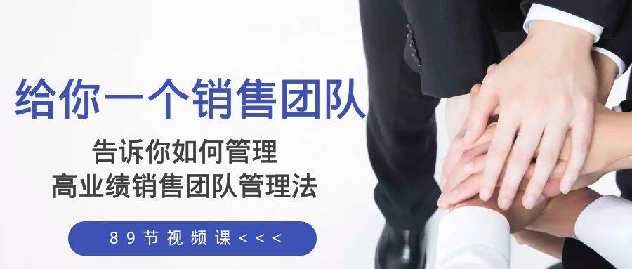 给你一个销售团队，告诉你如何管理，高业绩销售团队管理法（89节课）创业之家-网创项目资源站-副业项目-创业项目-搞钱项目创业之家