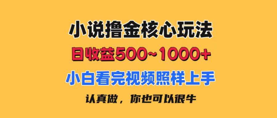 小说撸金核心玩法，日收益500-1000+，小白看完照样上手，0成本有手就行创业之家-网创项目资源站-副业项目-创业项目-搞钱项目创业之家