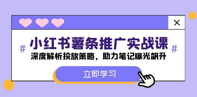小红书-薯 条 推 广 实战课：深度解析投放策略，助力笔记曝光飙升创业之家-网创项目资源站-副业项目-创业项目-搞钱项目创业之家