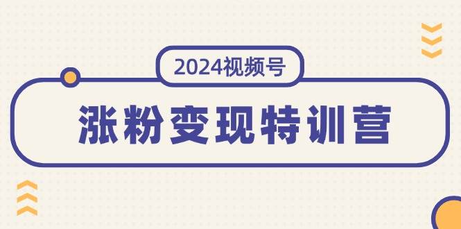 2024视频号-涨粉变现特训营：一站式打造稳定视频号涨粉变现模式（10节）创业之家-网创项目资源站-副业项目-创业项目-搞钱项目创业之家