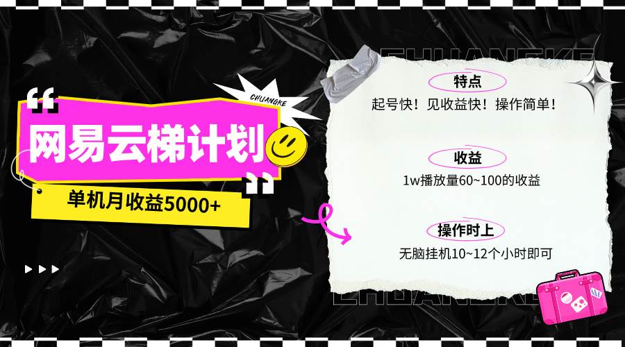 最新网易云梯计划网页版，单机月收益5000+！可放大操作创业之家-网创项目资源站-副业项目-创业项目-搞钱项目创业之家