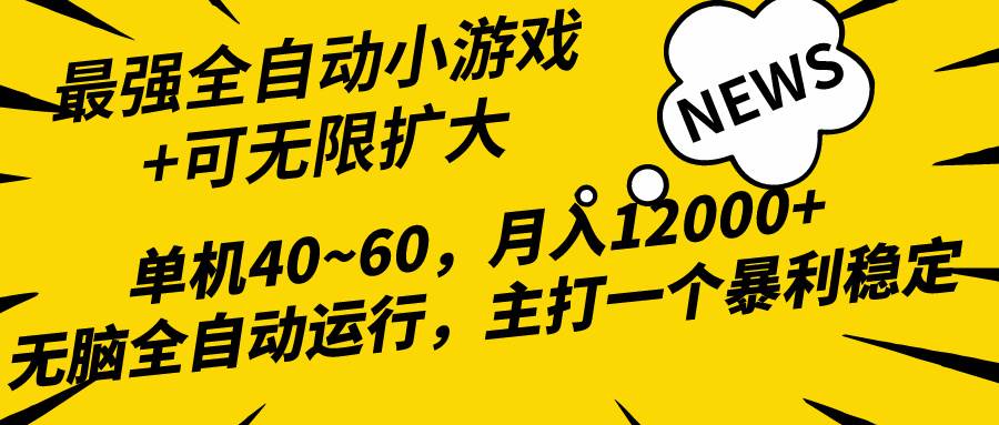 2024最新全网独家小游戏全自动，单机40~60,稳定躺赚，小白都能月入过万创业之家-网创项目资源站-副业项目-创业项目-搞钱项目创业之家