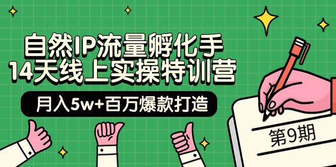 自然IP流量孵化手 14天线上实操特训营【第9期】月入5w+百万爆款打造 (74节)创业之家-网创项目资源站-副业项目-创业项目-搞钱项目创业之家