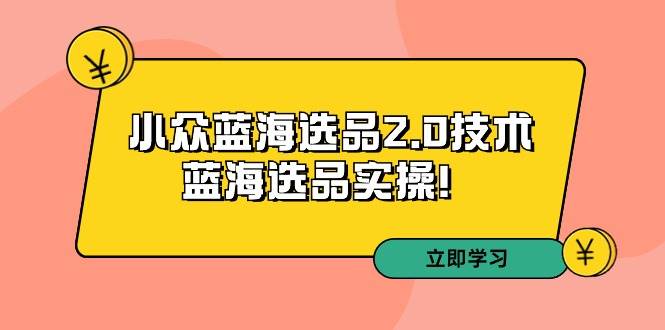 拼多多培训第33期：小众蓝海选品2.0技术-蓝海选品实操！创业之家-网创项目资源站-副业项目-创业项目-搞钱项目创业之家