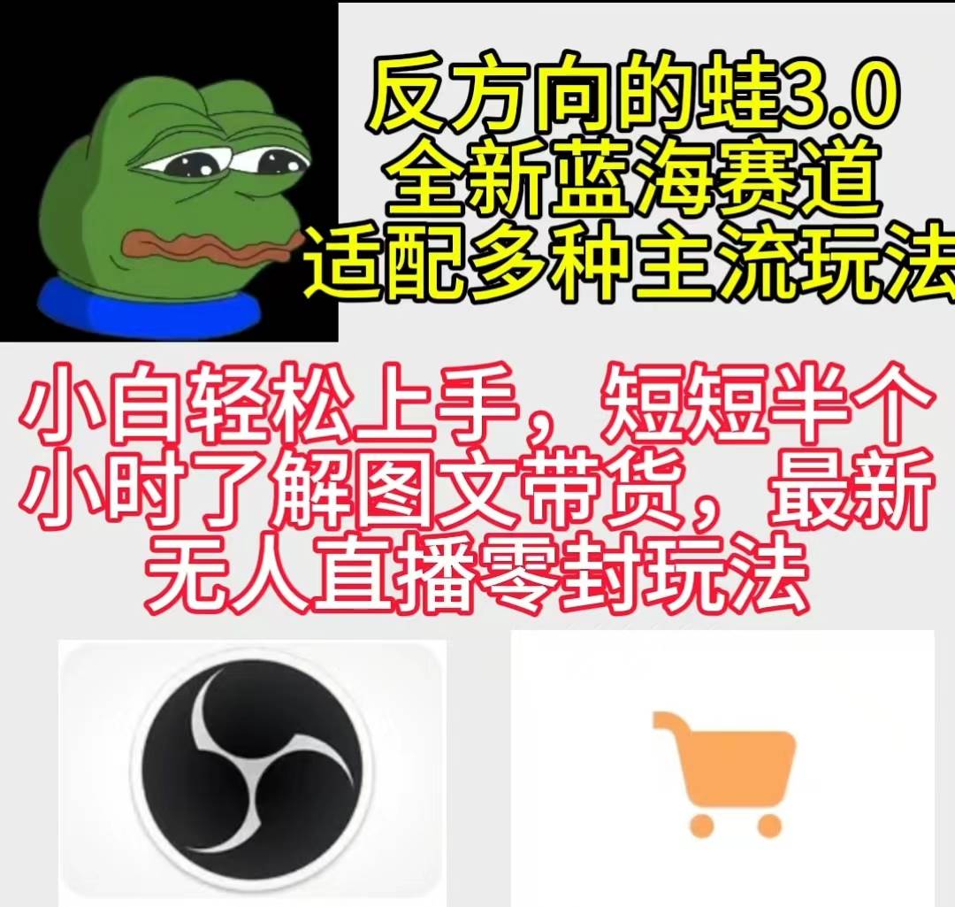 反方向的蛙3.0，图文最新玩法，变现多元化，新蓝海项目，小白轻松上手创业之家-网创项目资源站-副业项目-创业项目-搞钱项目创业之家