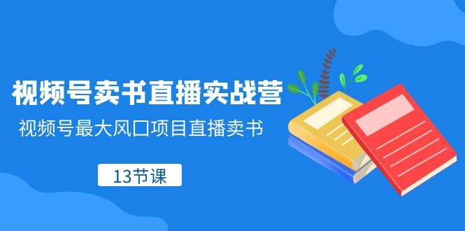 视频号-卖书直播实战营，视频号最大风囗项目直播卖书（13节课）创业之家-网创项目资源站-副业项目-创业项目-搞钱项目创业之家