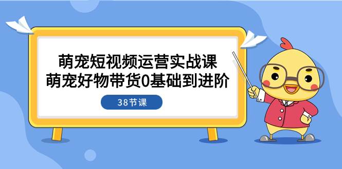 萌宠·短视频运营实战课：萌宠好物带货0基础到进阶（38节课）创业之家-网创项目资源站-副业项目-创业项目-搞钱项目创业之家