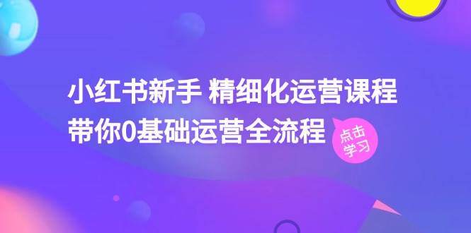 小红书新手 精细化运营课程，带你0基础运营全流程（41节视频课）创业之家-网创项目资源站-副业项目-创业项目-搞钱项目创业之家