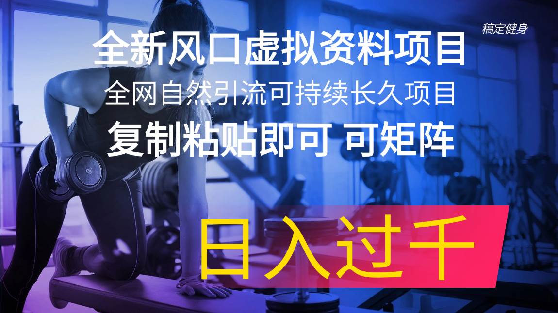 全新风口虚拟资料项目 全网自然引流可持续长久项目 复制粘贴即可可矩阵…创业之家-网创项目资源站-副业项目-创业项目-搞钱项目创业之家