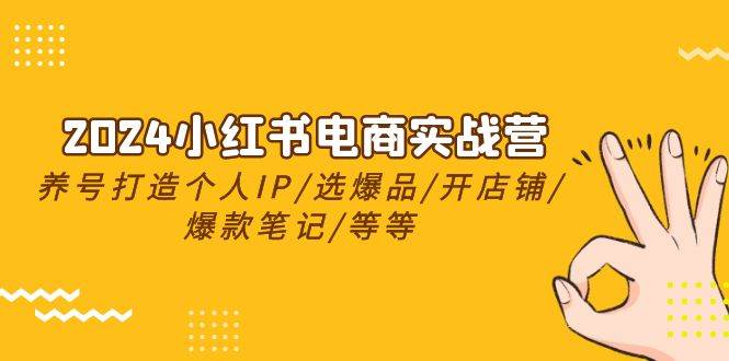 2024小红书电商实战营，养号打造IP/选爆品/开店铺/爆款笔记/等等（24节）创业之家-网创项目资源站-副业项目-创业项目-搞钱项目创业之家