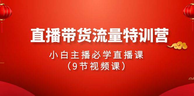 2024直播带货流量特训营，小白主播必学直播课（9节视频课）创业之家-网创项目资源站-副业项目-创业项目-搞钱项目创业之家