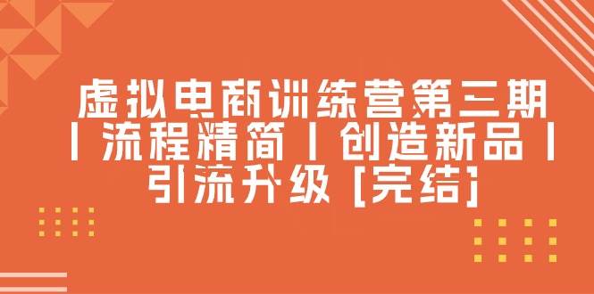 虚拟电商训练营第三期丨流程精简丨创造新品丨引流升级 [完结]创业之家-网创项目资源站-副业项目-创业项目-搞钱项目创业之家