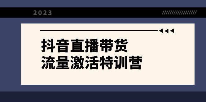 抖音直播带货-流量激活特训营，入行新手小白主播必学（21节课+资料）创业之家-网创项目资源站-副业项目-创业项目-搞钱项目创业之家
