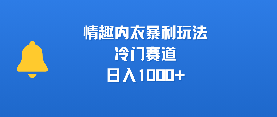 情趣内衣暴利玩法，冷门赛道，日入1000+创业之家-网创项目资源站-副业项目-创业项目-搞钱项目创业之家