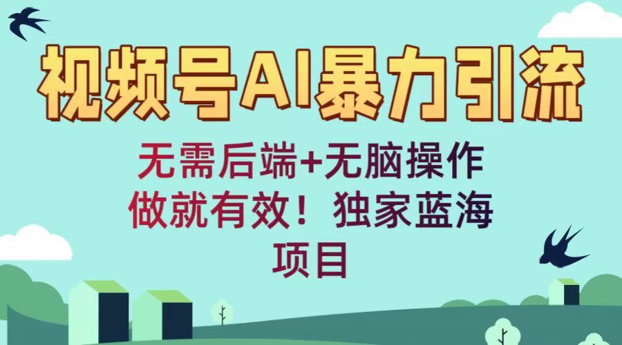 视频号AI暴力引流：无需后端+无脑操作，做就有效！独家蓝海项目创业之家-网创项目资源站-副业项目-创业项目-搞钱项目创业之家