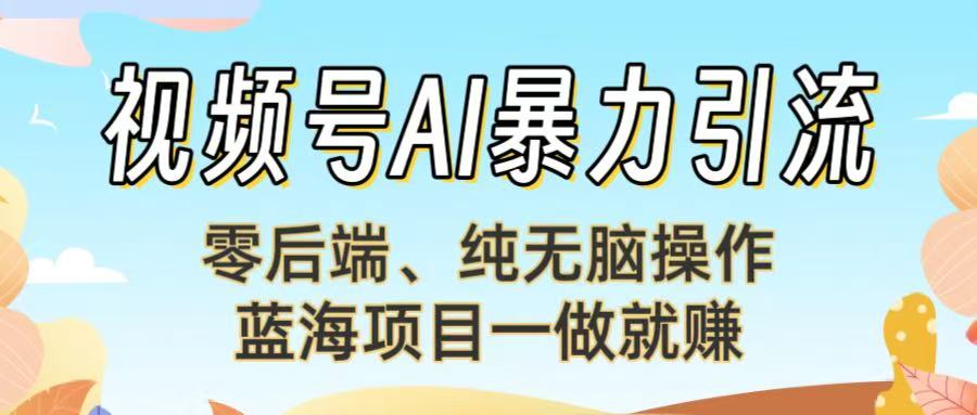视频号AI暴力引流：零后端、纯无脑操作，蓝海项目一做就赚！【下面那个链接失效了】创业之家-网创项目资源站-副业项目-创业项目-搞钱项目创业之家