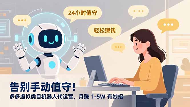告别手动值守！多多虚拟类目机器人代运营，月赚 1-5W 有妙招创业之家-网创项目资源站-副业项目-创业项目-搞钱项目创业之家