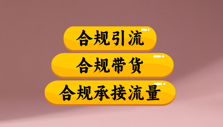 合规引流、合规并且高效地做带货、合规承接流量（揭秘）创业之家-网创项目资源站-副业项目-创业项目-搞钱项目创业之家