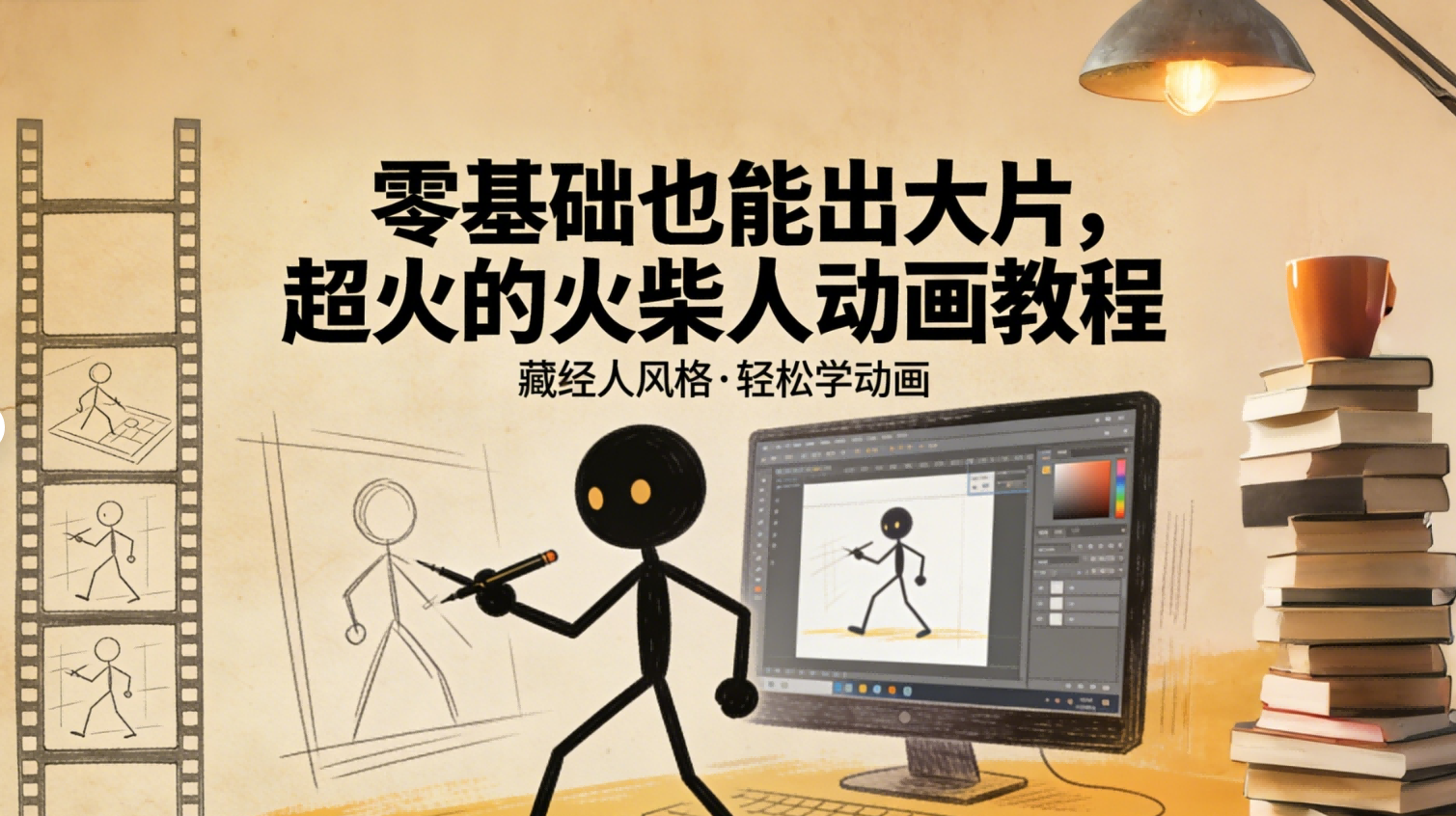 零基础也能出大片，超火的火柴人动画教程（藏经人风格）创业之家-网创项目资源站-副业项目-创业项目-搞钱项目创业之家