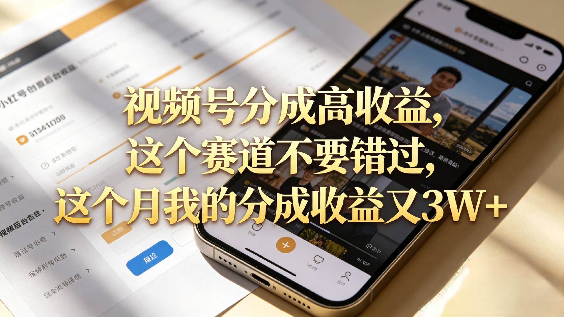 想要【视频号分成高收益】,这个赛道不要错过,这个月我的分成收益又3W+创业之家-网创项目资源站-副业项目-创业项目-搞钱项目创业之家