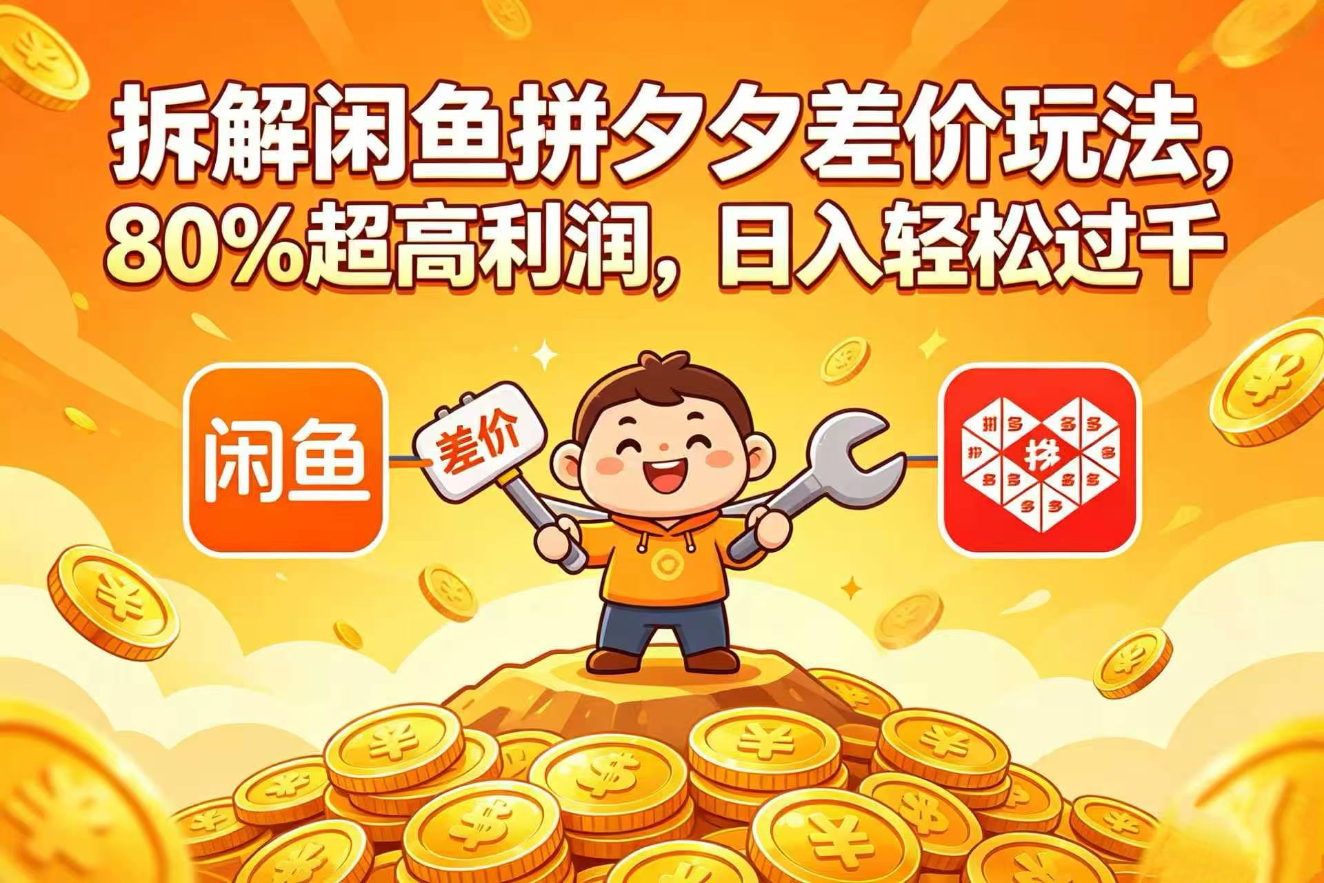 拆解闲鱼拼夕夕差价玩法，80% 超高利润，日入轻松过千创业之家-网创项目资源站-副业项目-创业项目-搞钱项目创业之家